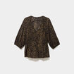 Blouse oversize &eacute;lastiqu&eacute;e manches 3/4 vert kaki femme