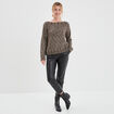 Pull manches longues vert kaki femme