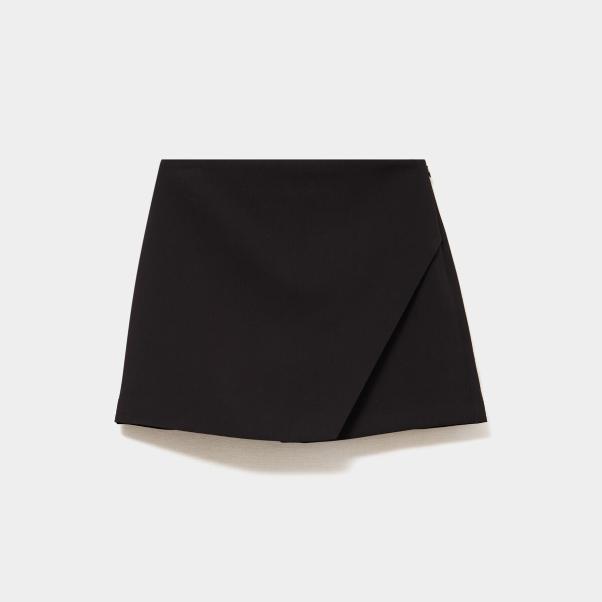 Jupe-short portefeuille courte noir femme