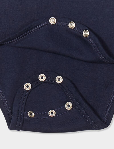 Body col roulé manches longues coton bleu marine bébé garçon