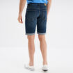 Bermuda stretch droit en jean denim dirty homme