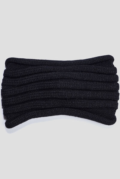 Bandeau tricoté noir femme