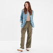 Pantalon regular cargo fluide vert kaki femme