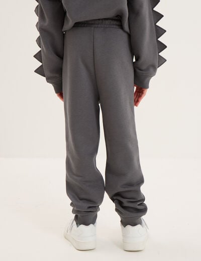 Pantalon de jogging détails genoux gris foncé garçon