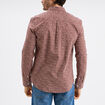 Chemise droite imprim&eacute;e manches longues marron homme