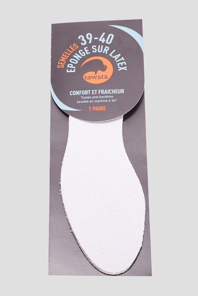 Semelles éponge sur latex Tawata blanc mixte