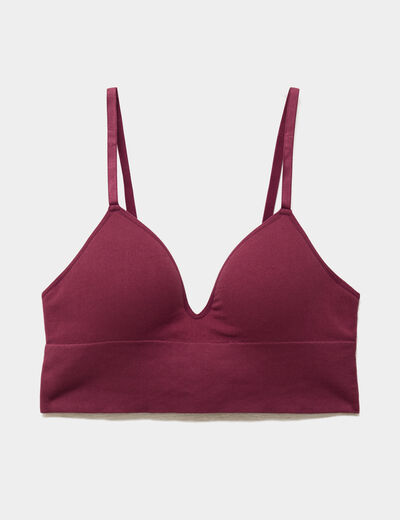 Brassi&egrave;re c&ocirc;tel&eacute;e padd&eacute;e sans armature prune femme