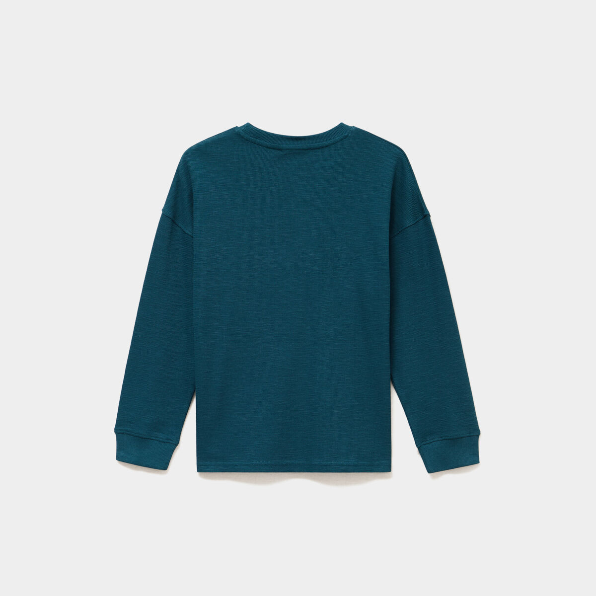 T-shirt manches longues avec logo bleu canard gar&ccedil;on