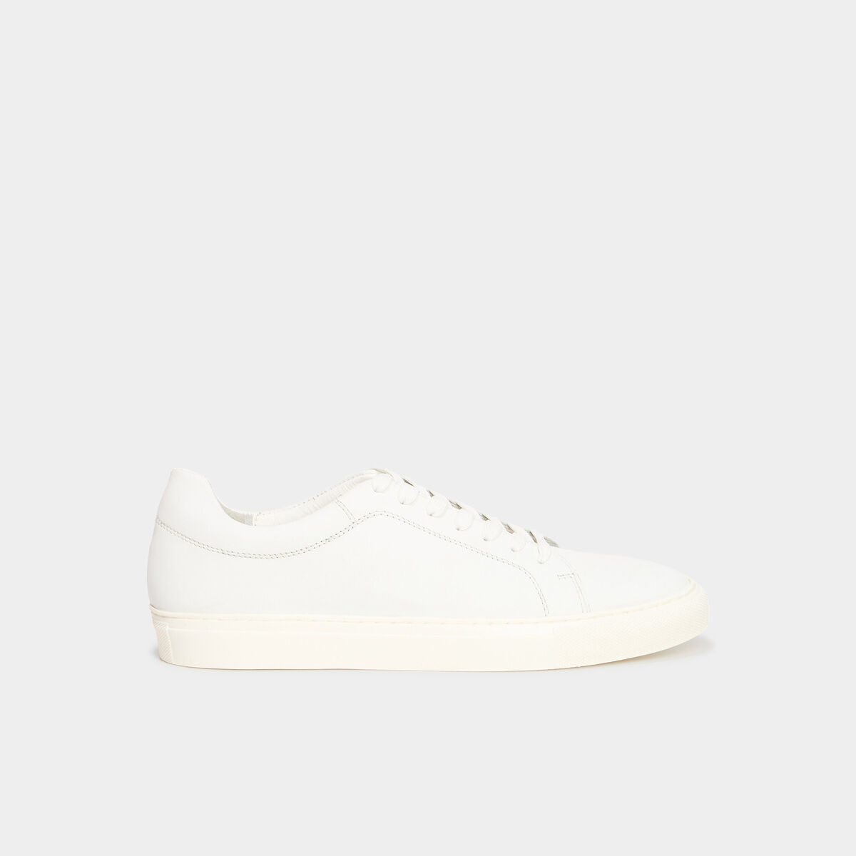 Tennis basses en cuir blanc homme