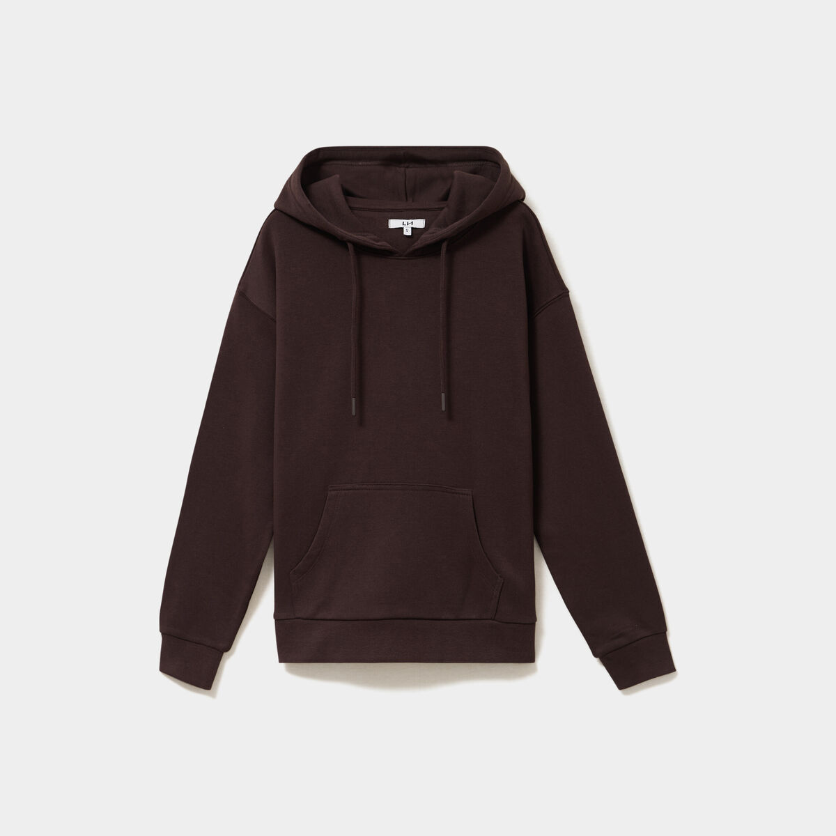 Sweat hoodie 1 poche &agrave; capuche marron fonc&eacute; femme