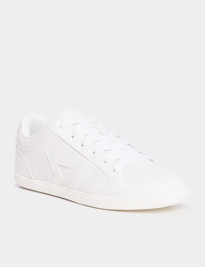 Tennis basses &agrave; lacets blanc femme