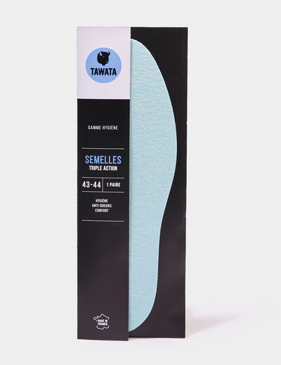 Semelles triple action hygiène Tawata bleu mixte