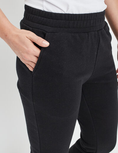 Pantalon jogging slim taille élastiquée noir femme