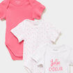 Lot 3 bodies US coton manches courtes rose clair b&eacute;b&eacute;