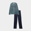 Ensemble pyjama 2 pièces haut et bas vert homme