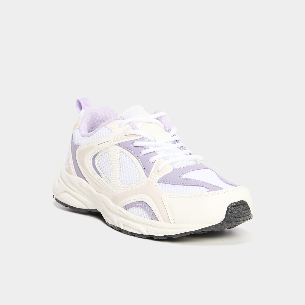 Baskets running &agrave; lacets blanc fille