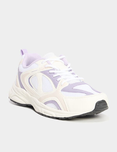 Baskets running à lacets blanc fille