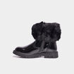 Bottines avec fausse fourrure noir fille