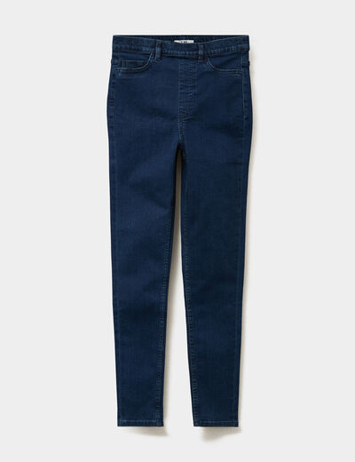 Jegging skinny taille haute denim brut femme
