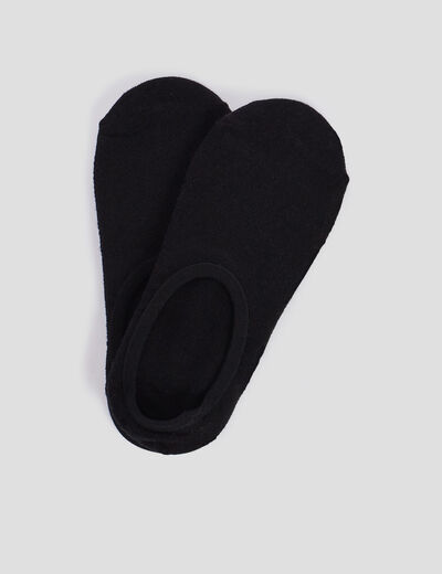 Lot 2 paires de chaussettes invisibles noir femme