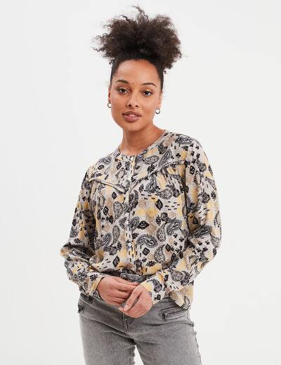 Blouse manches longues Liberto ecru femme