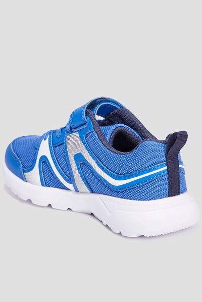 Baskets running à scratchs Rexited bleu garçon