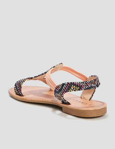 Sandales plates noir fille
