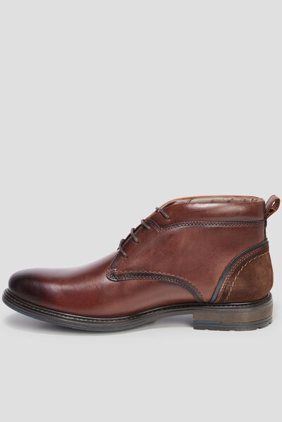 Bottines à lacets en cuir Creeks Brownie marron homme
