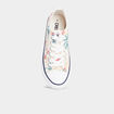 Tennis basses en toile &agrave; lacets multicolore femme