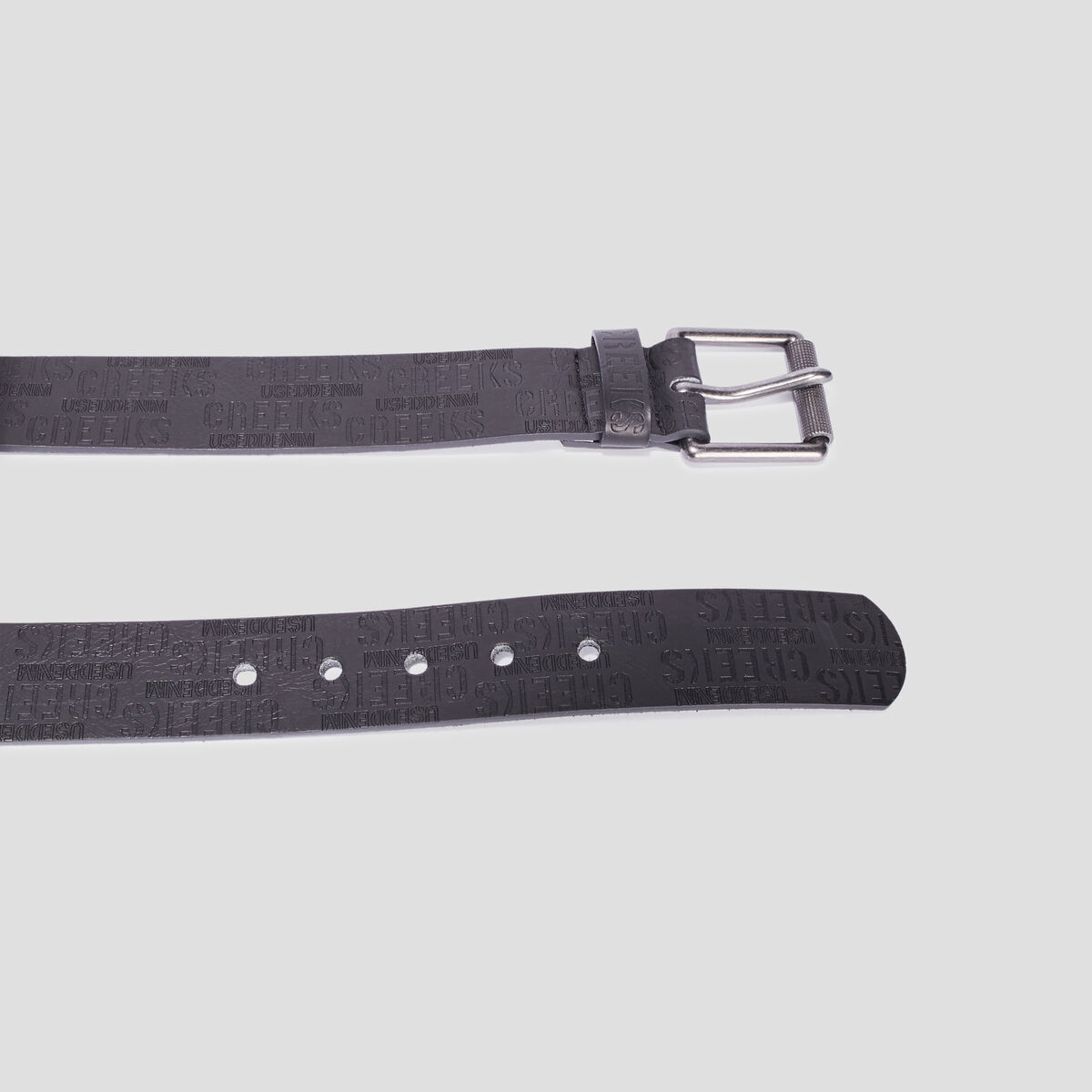 Ceinture emboss&eacute;e noir homme
