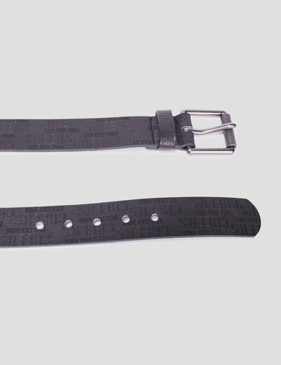 Ceinture emboss&eacute;e noir homme