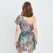 Robe droite asymétrique vert femme