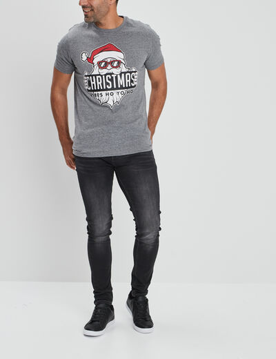 Jeans skinny taille standard gris homme
