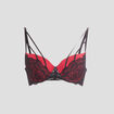 Soutien-gorge corbeille micro dentelle rouge femme