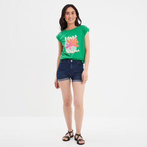 Short en jean slim denim brut femme