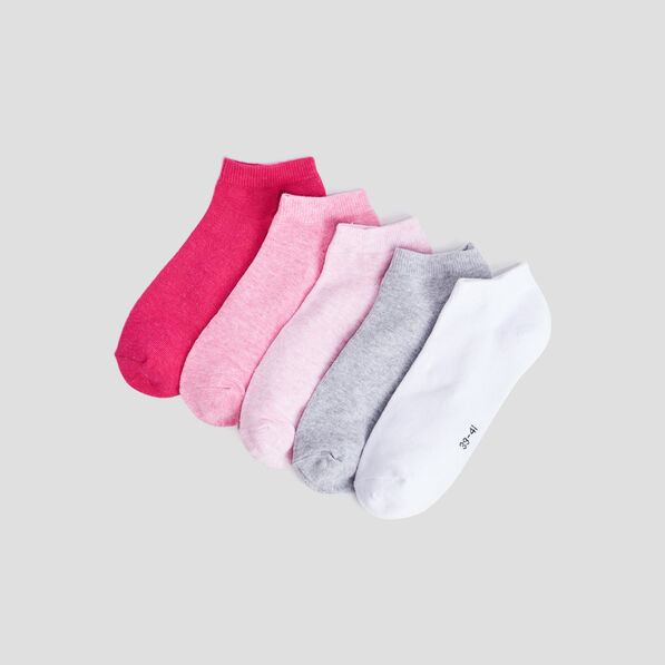 Lot 5 chaussettes rose femme
