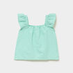 Blouse droite manches volants vert fille