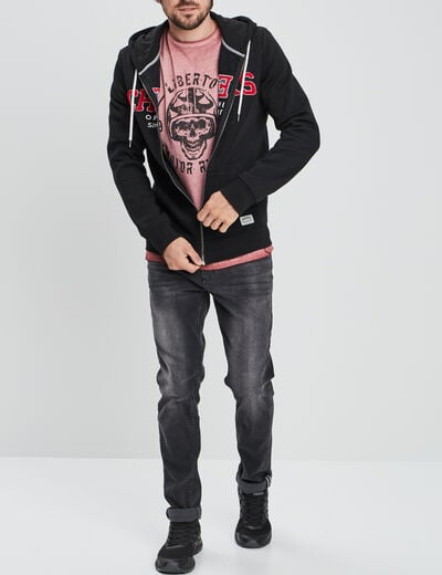 Sweat zippé à capuche Creeks noir homme
