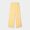 Pantalon large avec pinces jaune clair femme