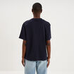 T-shirt oversize manches courtes coton bleu fonc&eacute; femme