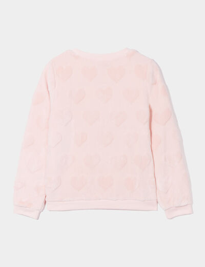 Sweat doux manches longues rose clair fille