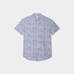 Chemise droite manches courtes coton ecru homme