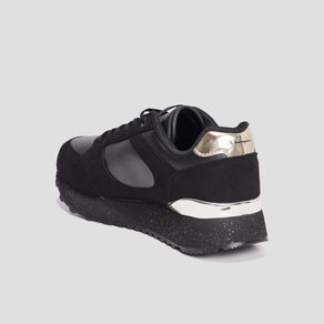 Tennis basses à lacets Champion noir femme