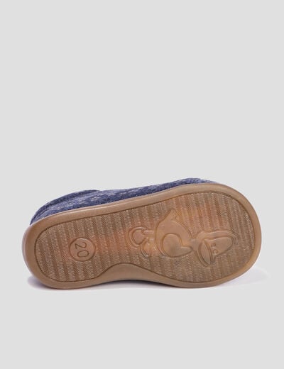 Bottillons à lacets en cuir bleu marine bébé fille