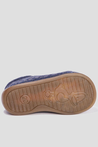 Bottillons à lacets en cuir bleu marine bébé fille