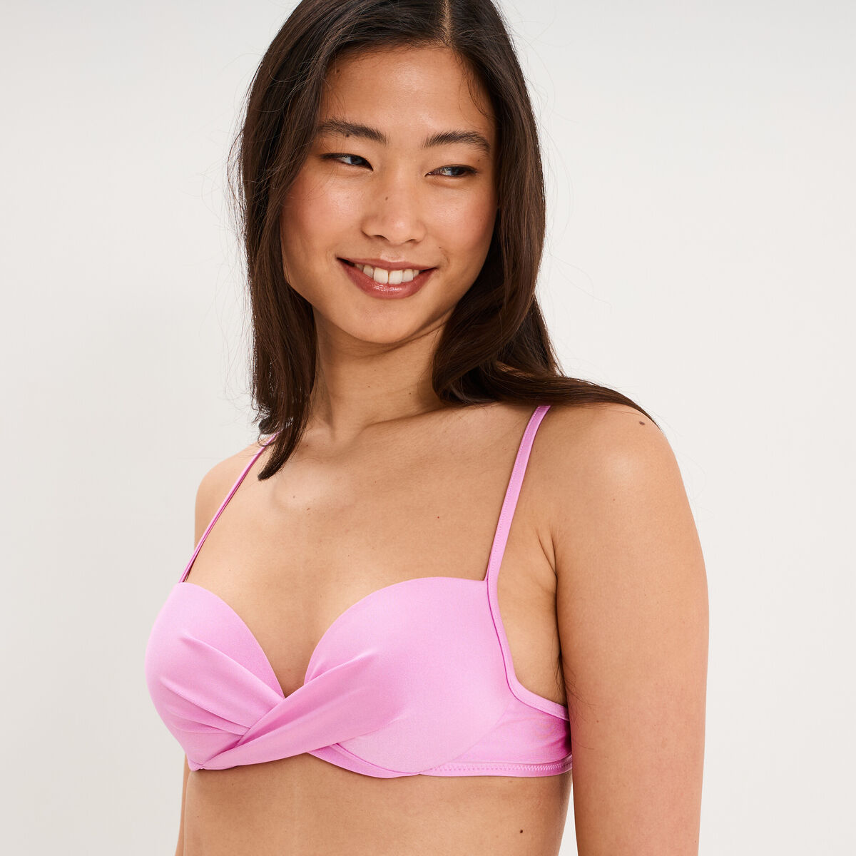 Haut de maillot de bain push up armatur&eacute; rose clair femme