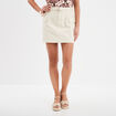 Jupe droite cargo avec poches ecru femme