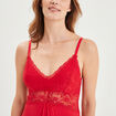 Combinette avec dentelle rouge femme