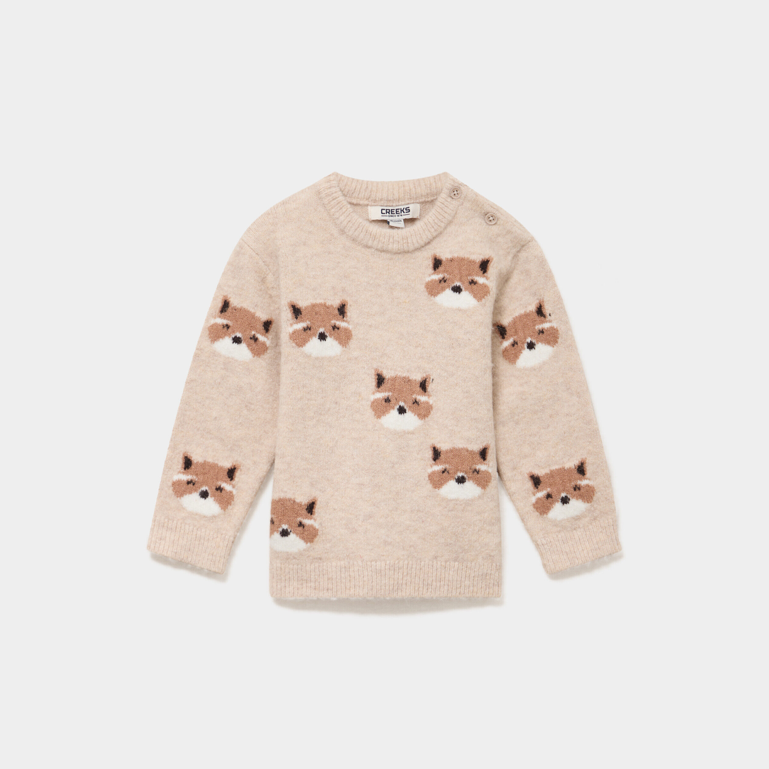 Pull épaule boutonnée beige bébé garçon CREEKS