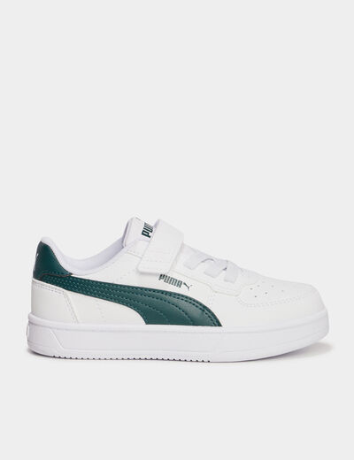 Tennis basses à scratchs Puma Caven blanc garçon